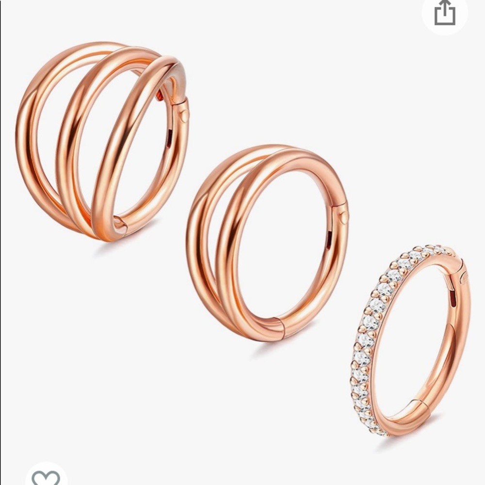 Body Bonita 3PC 16G septum clicker nose rings